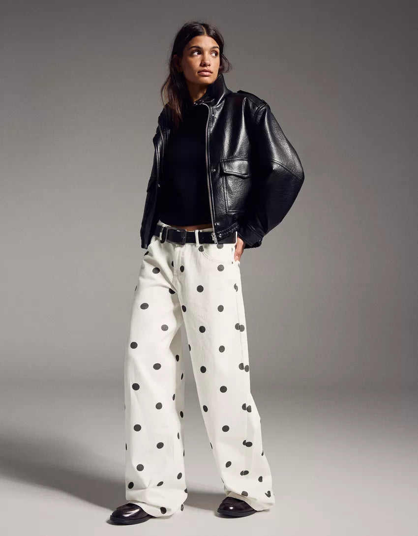 Baggy polka dot trousers