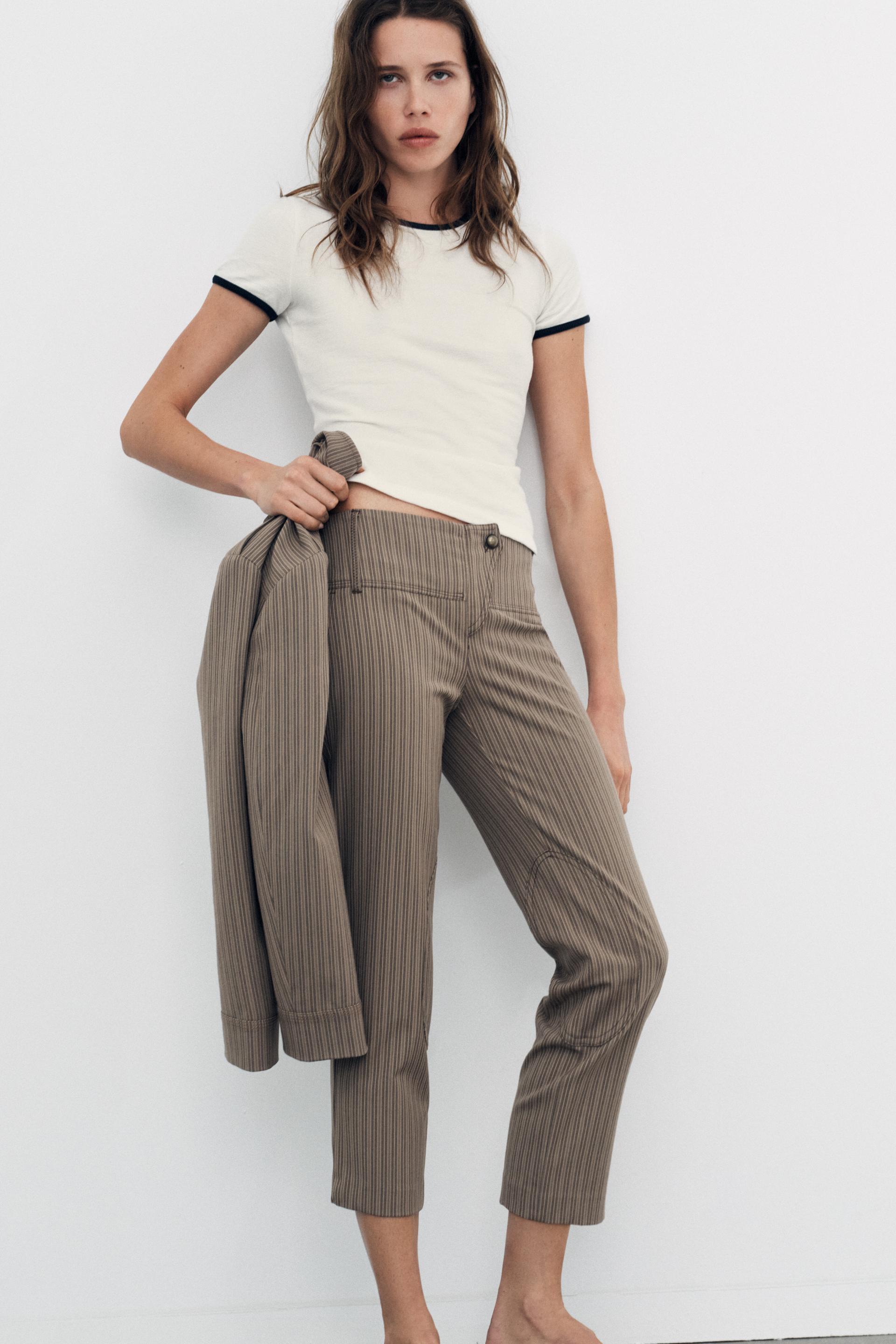 PINSTRIPE CAPRI TROUSERS