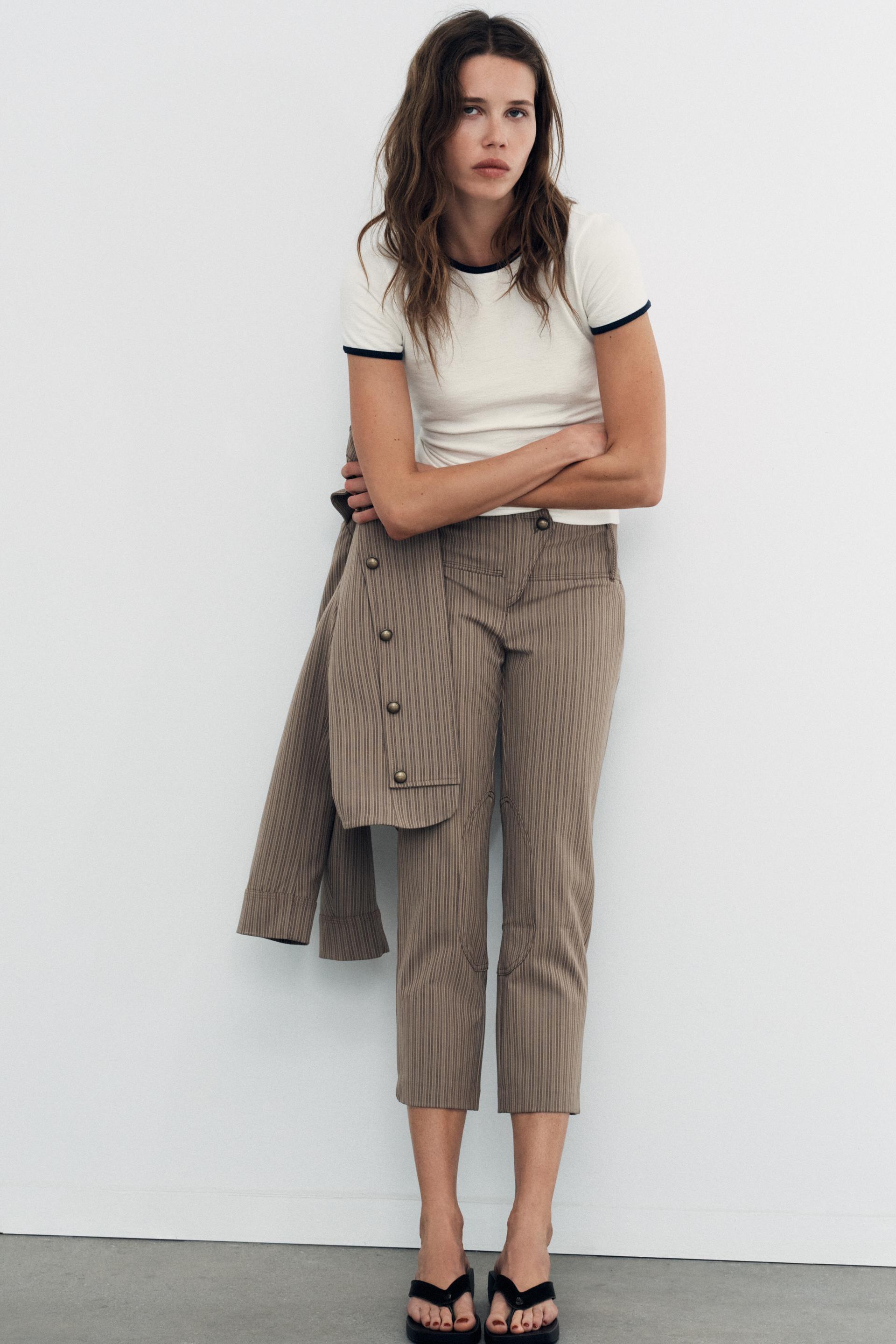 PINSTRIPE CAPRI TROUSERS