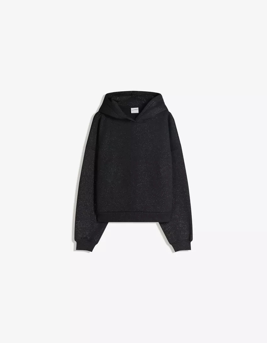 Glitter hooded sweatshirt