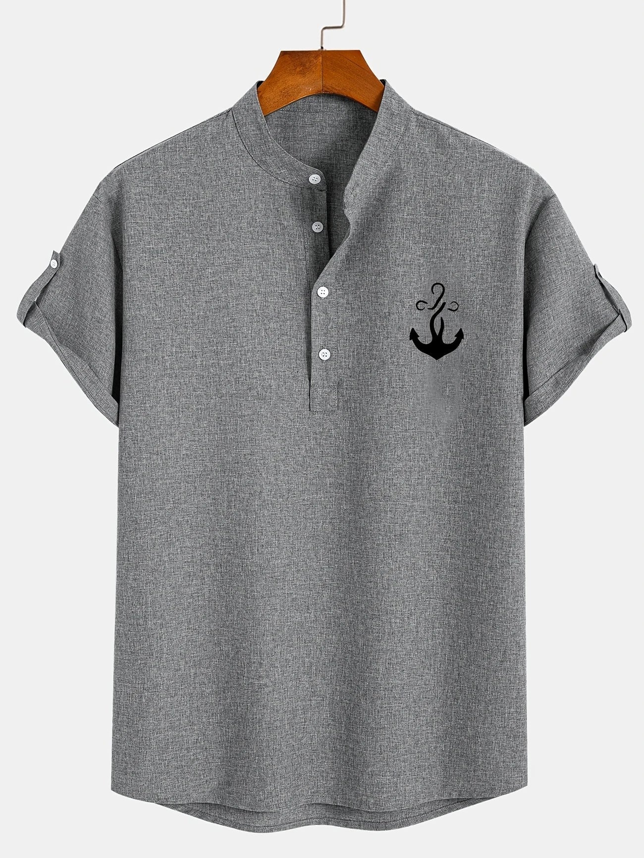 Leblanc™ | Elegant Short-Sleeve Shirt with Stand Collar