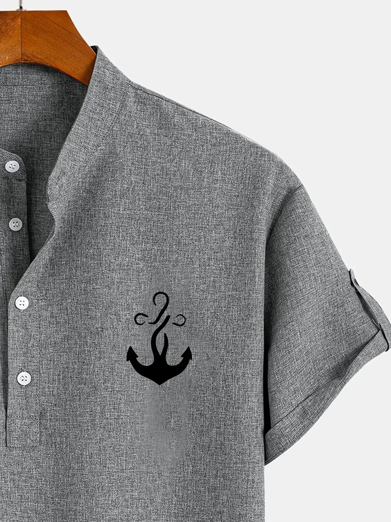 Leblanc™ | Elegant Short-Sleeve Shirt with Stand Collar