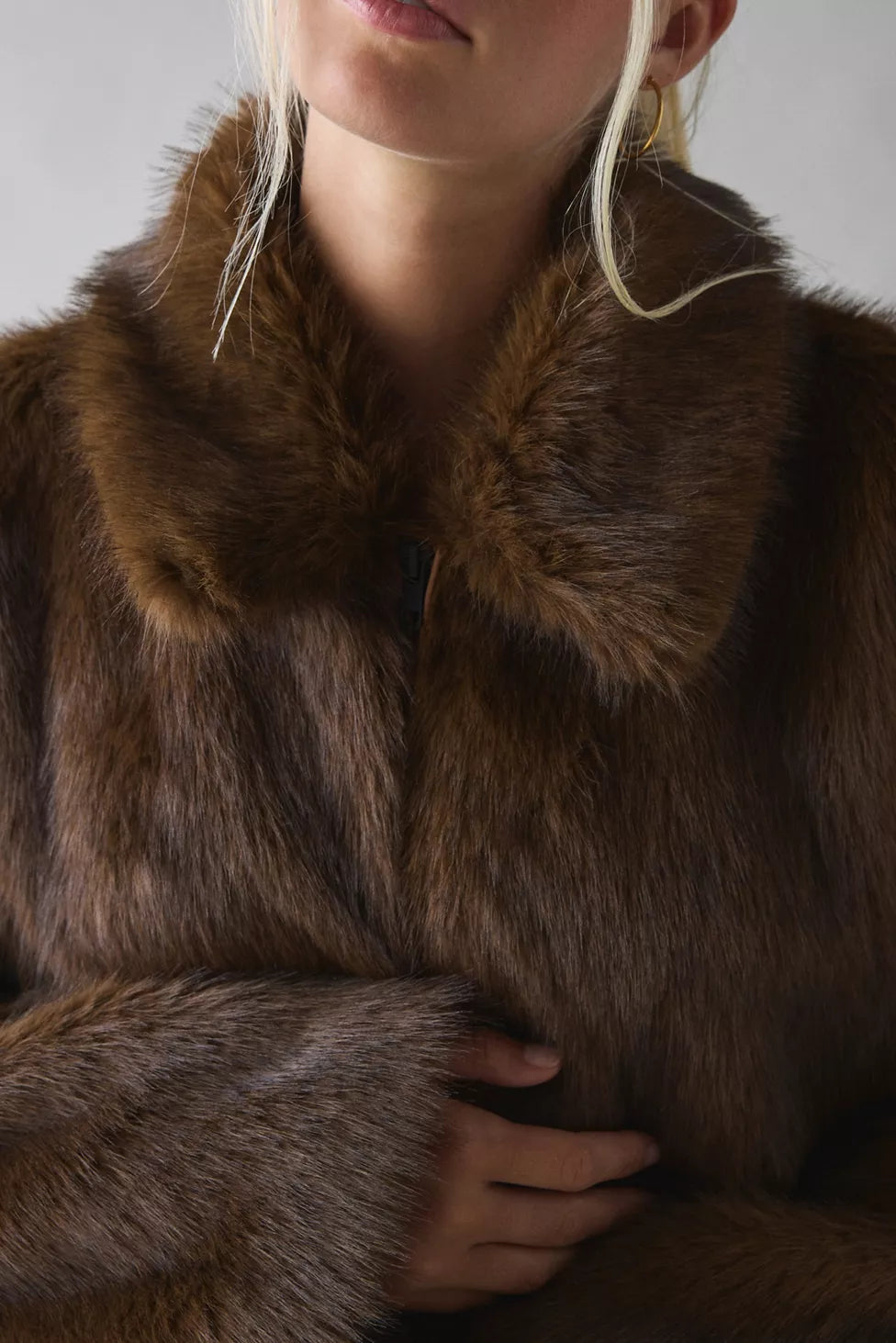 Bardot Sylvie Faux Fur Zip-Front Jacket