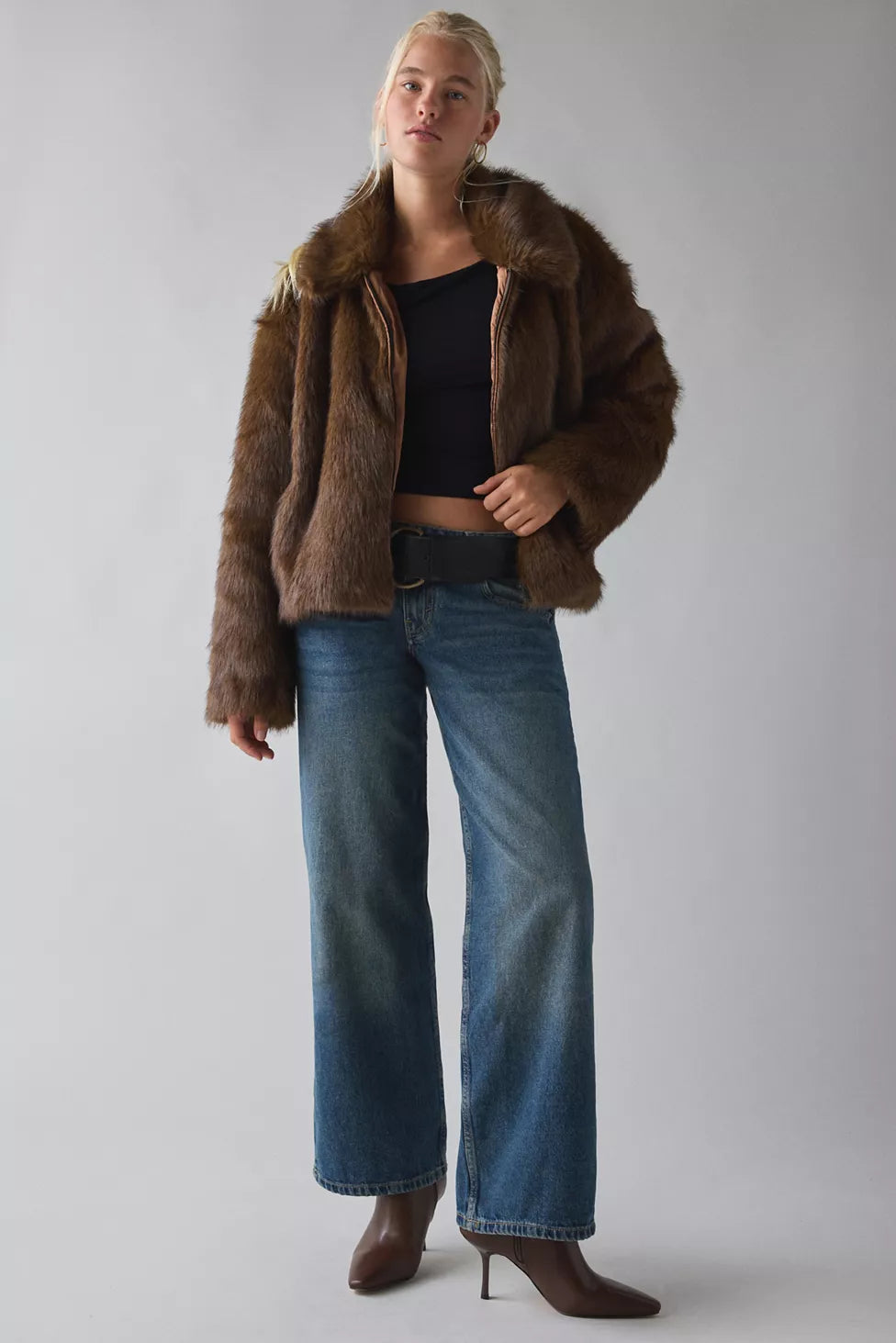 Bardot Sylvie Faux Fur Zip-Front Jacket