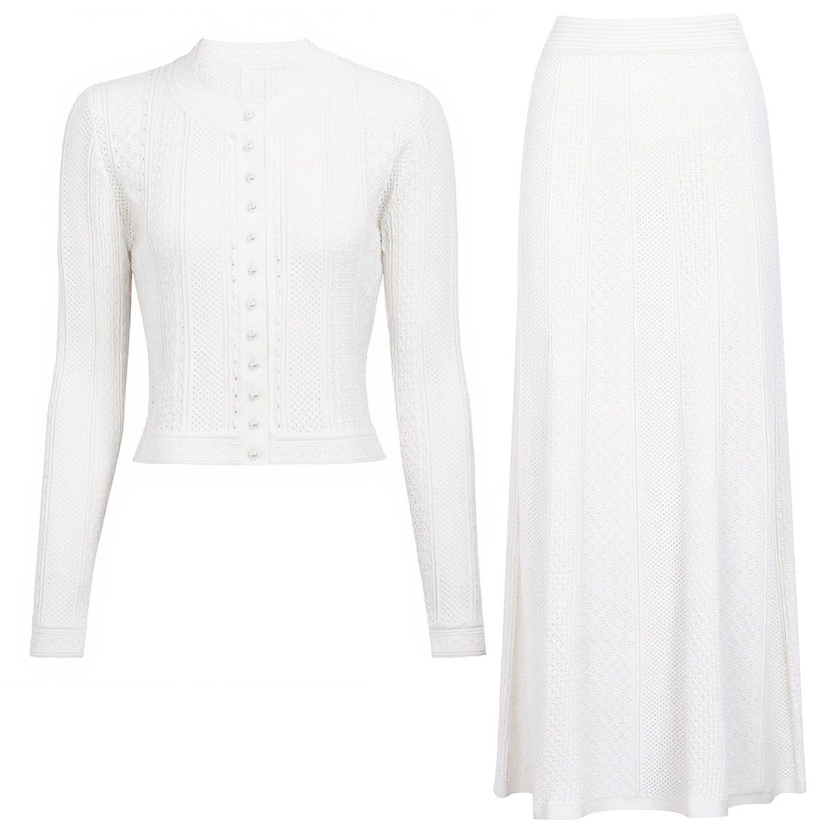 Jessica Bara Akia Long Sleeve Top and Maxi Skirt Two Piece Set