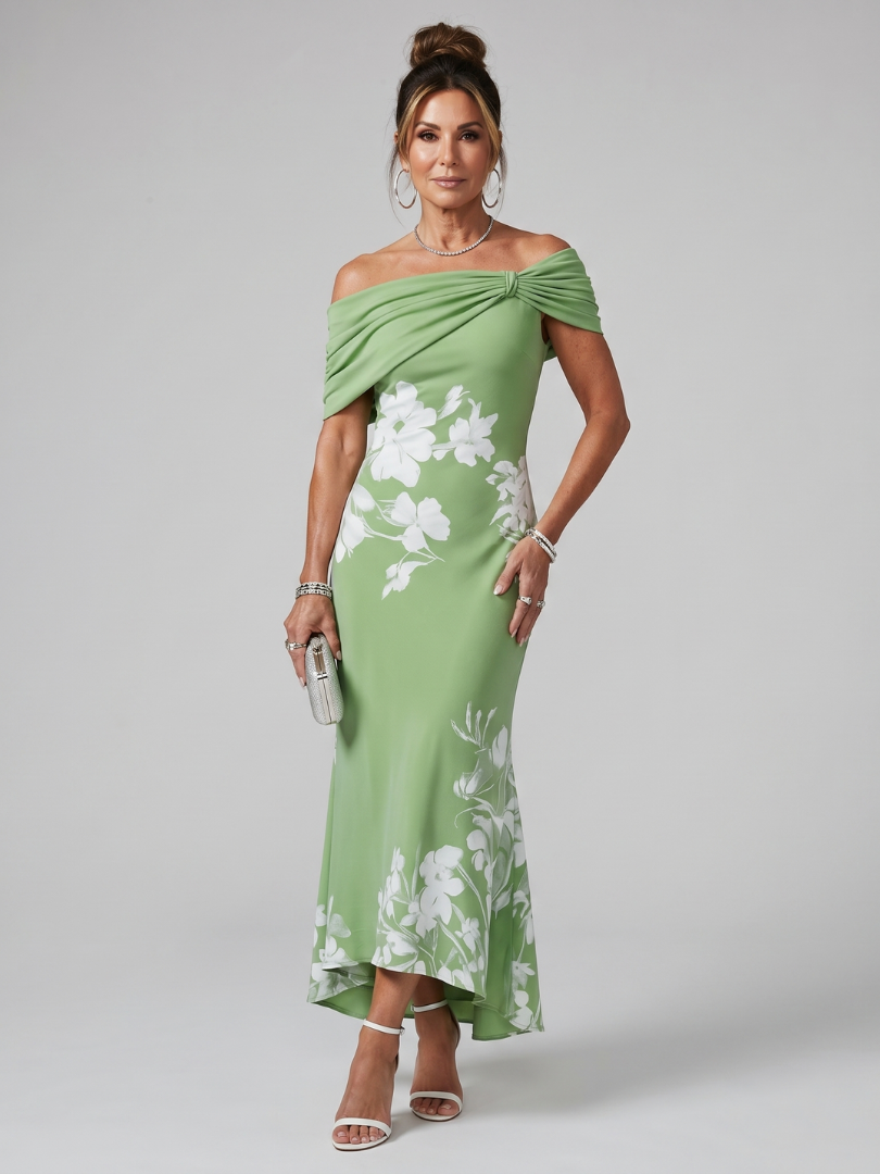 Evelina | Off Shoulder Midi Dress