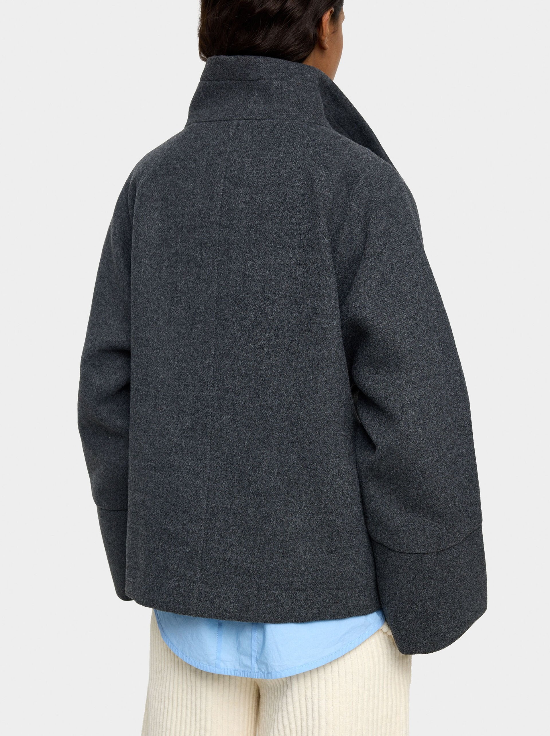 Jacket with high collar