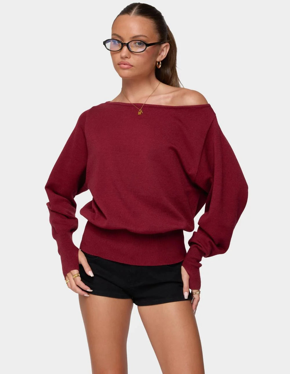 Off Shoulder Oversized Sweater