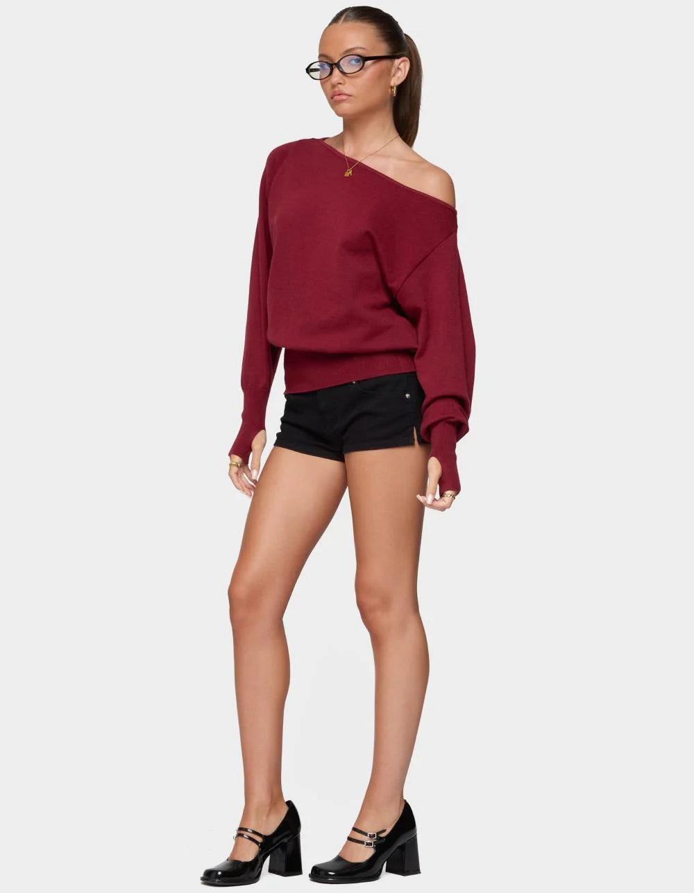 Off Shoulder Oversized Sweater