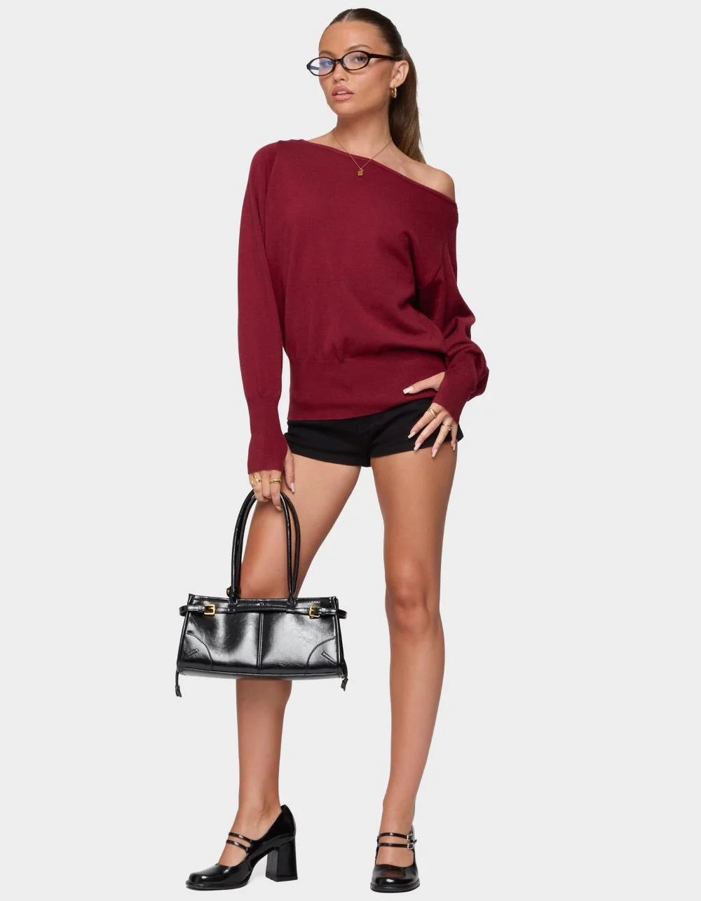 Off Shoulder Oversized Sweater