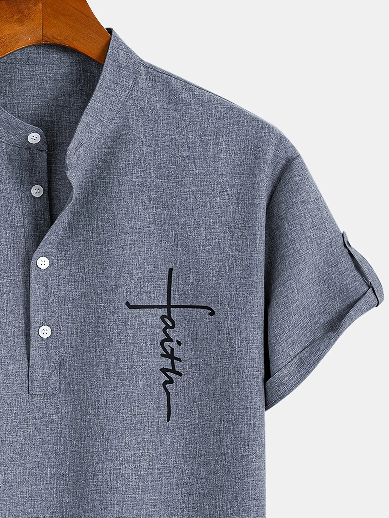 Leblanc™ | Elegant Short-Sleeve Shirt with Stand Collar