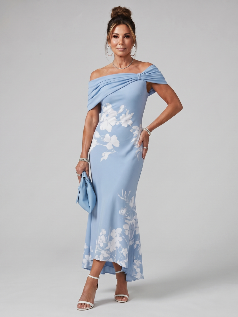 Evelina | Off Shoulder Midi Dress