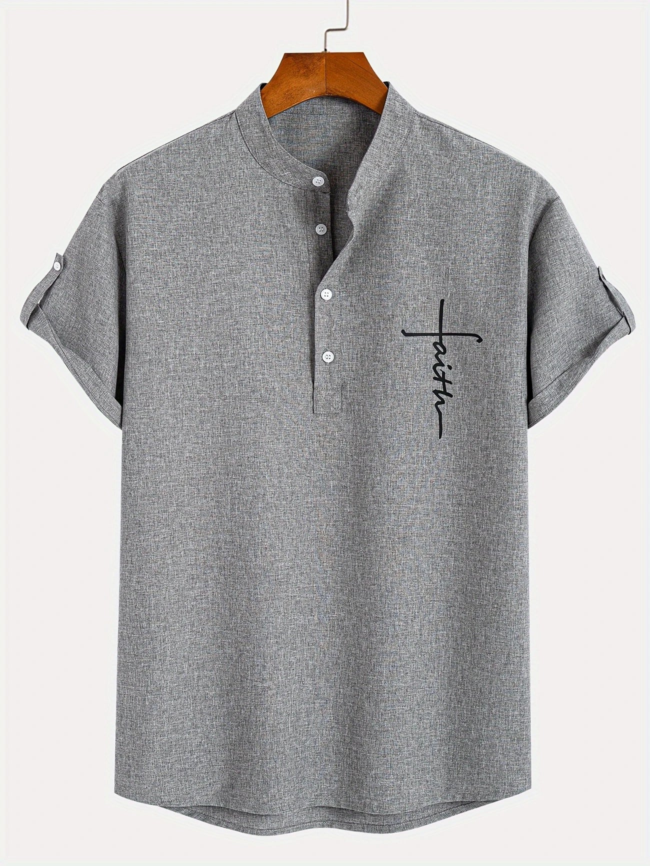Leblanc™ | Elegant Short-Sleeve Shirt with Stand Collar