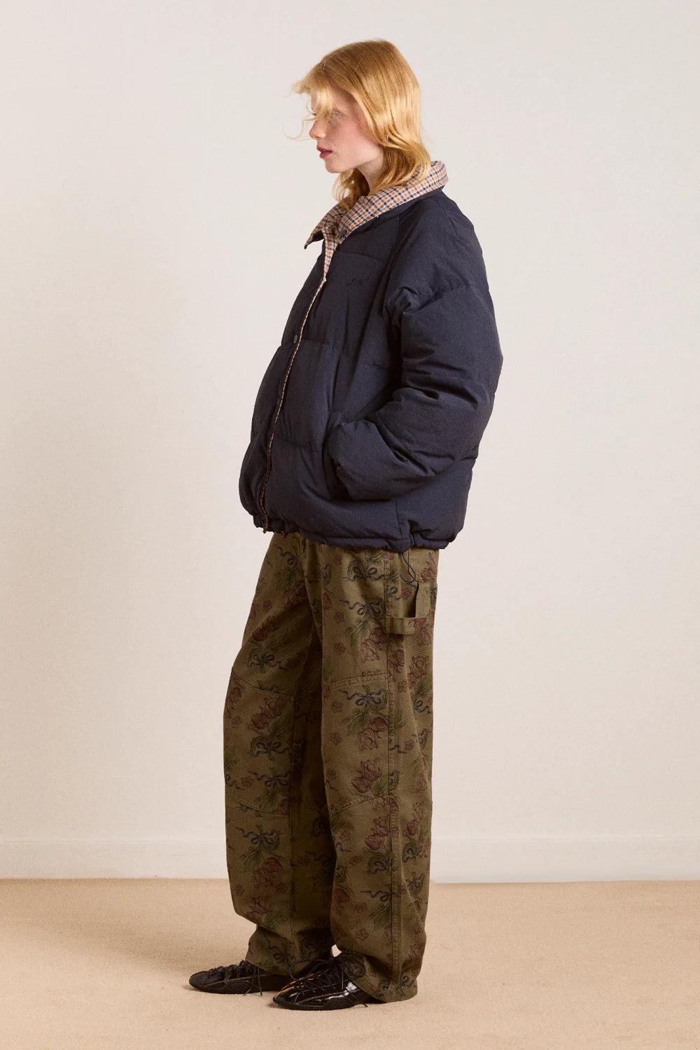 The Opal Reversible Puffer – Navy & Check