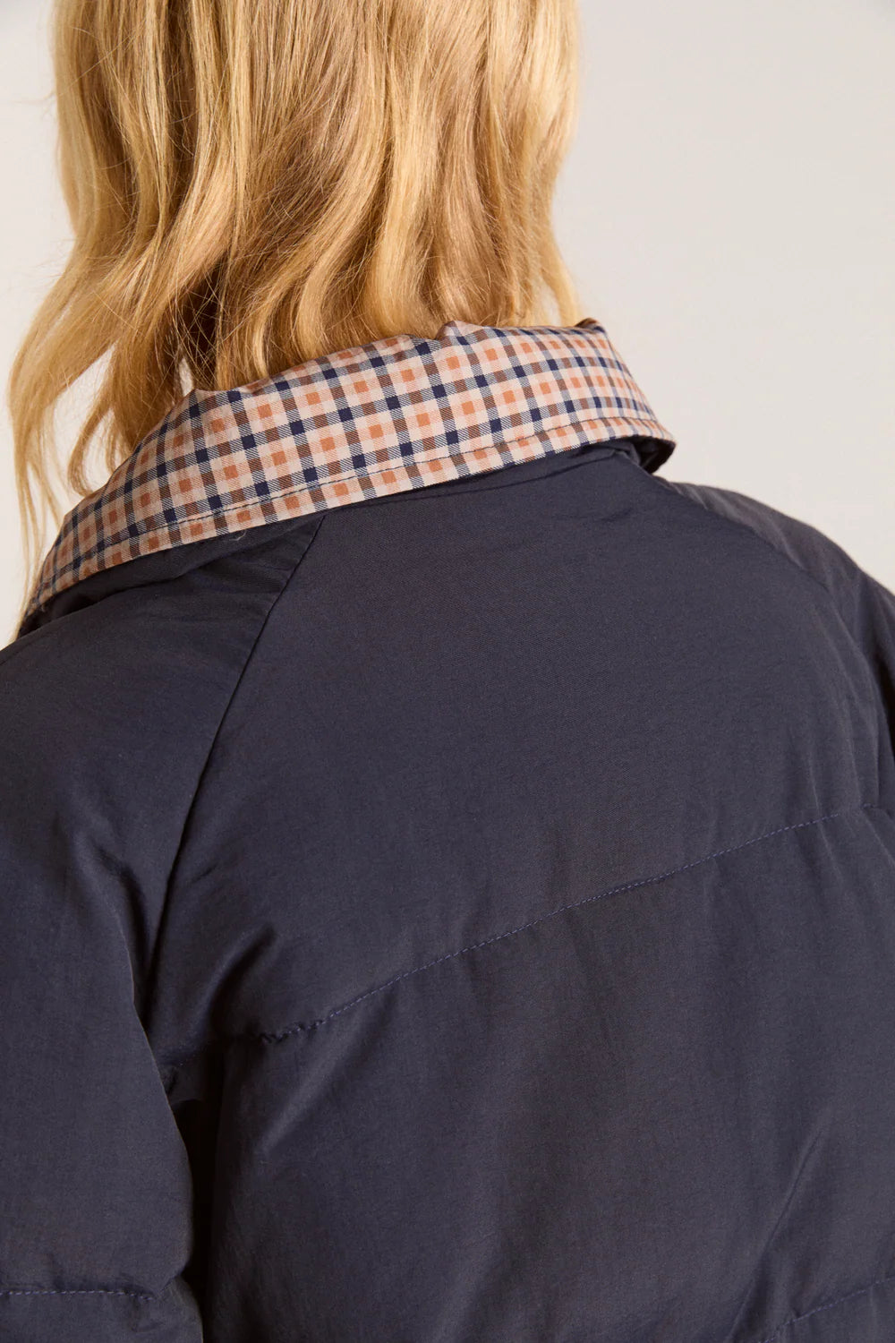 The Opal Reversible Puffer – Navy & Check