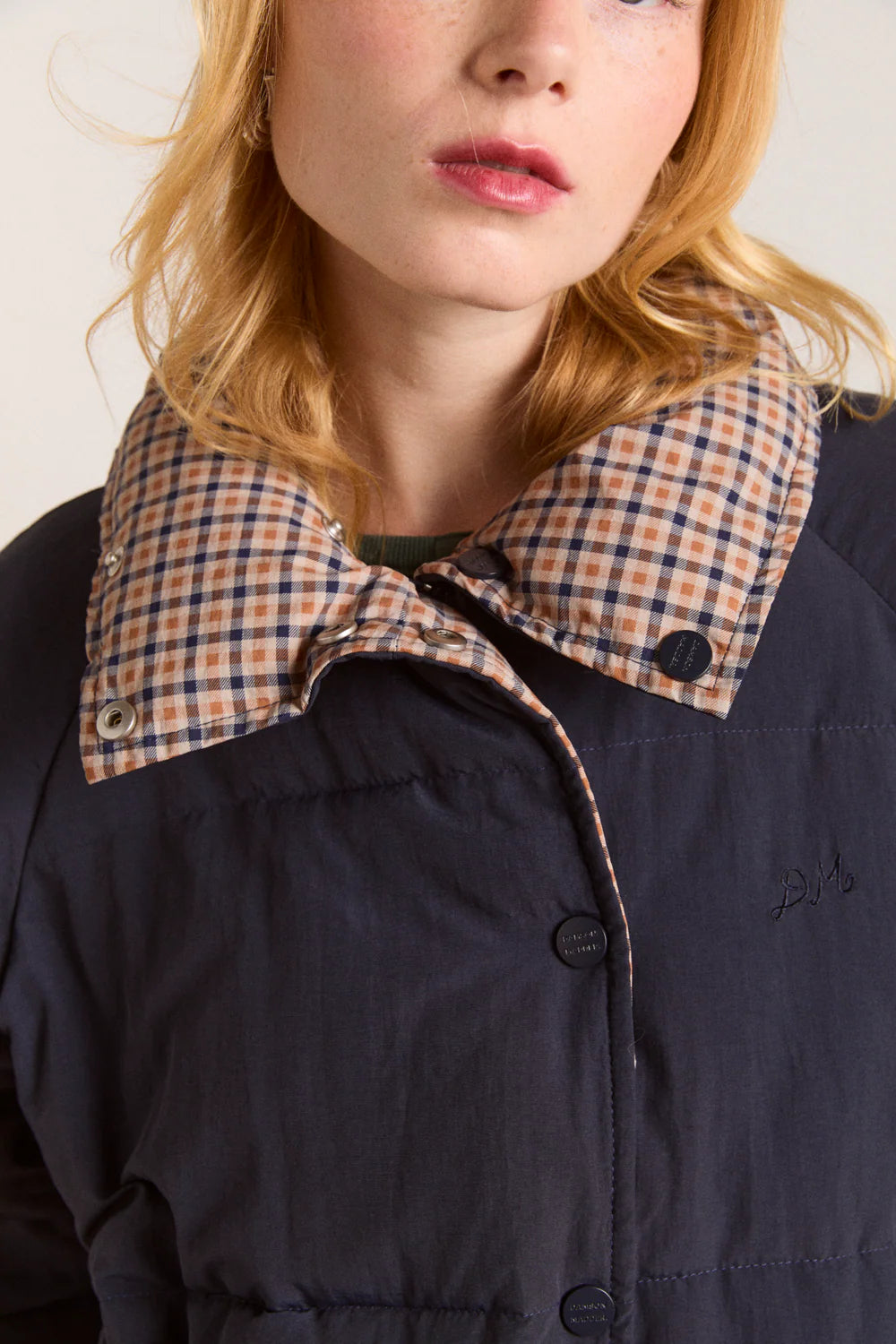 The Opal Reversible Puffer – Navy & Check