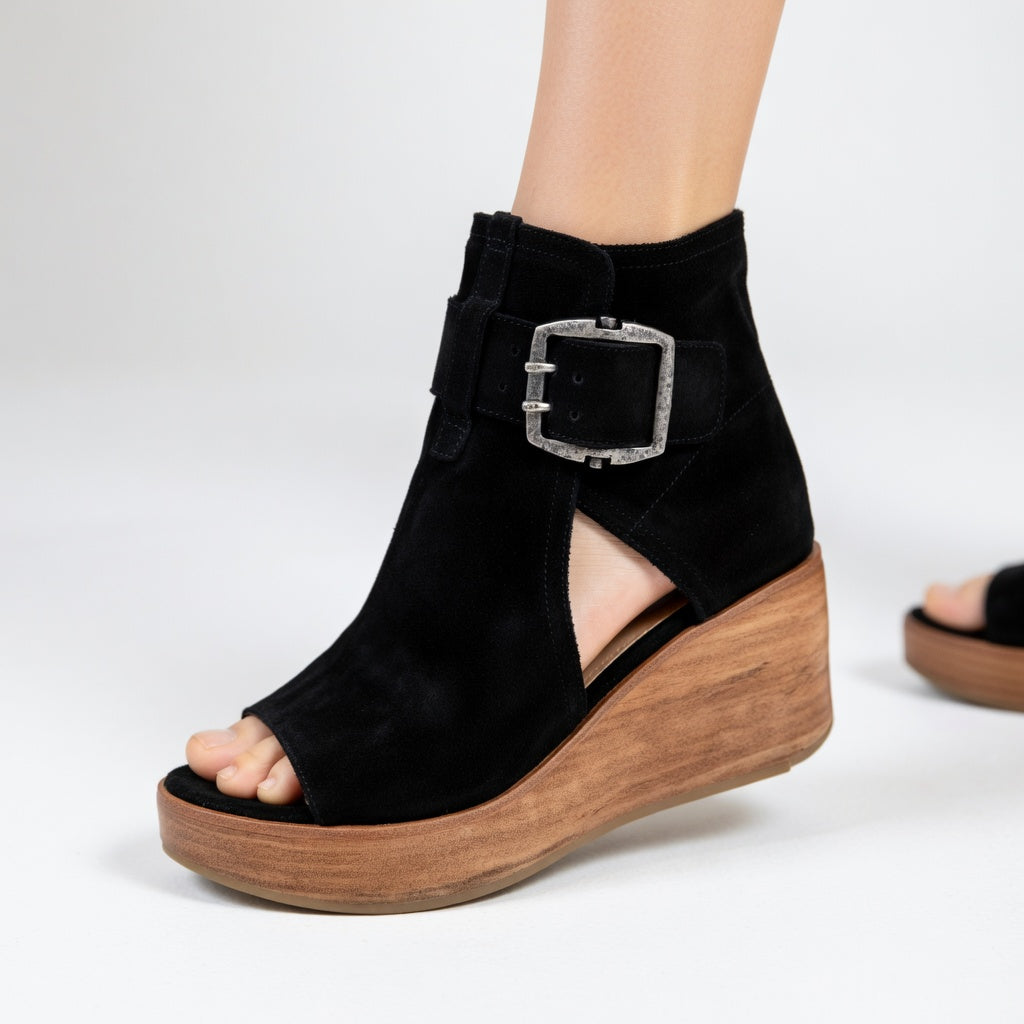 Orélisse™ — Modern Open-Toe Wedge Bootie