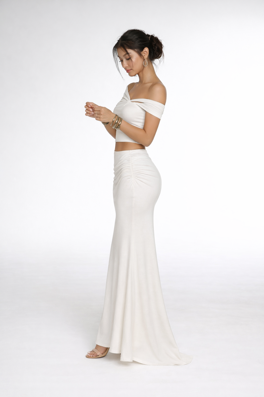 Cadence Racer Maxi Dress - Snow
