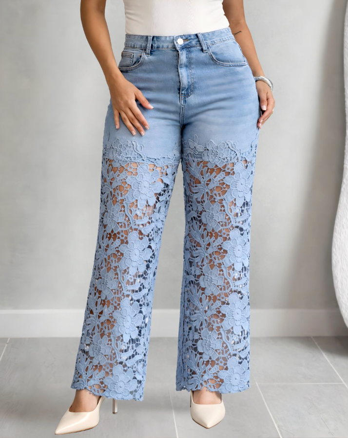 Celeste | Floral Jeans