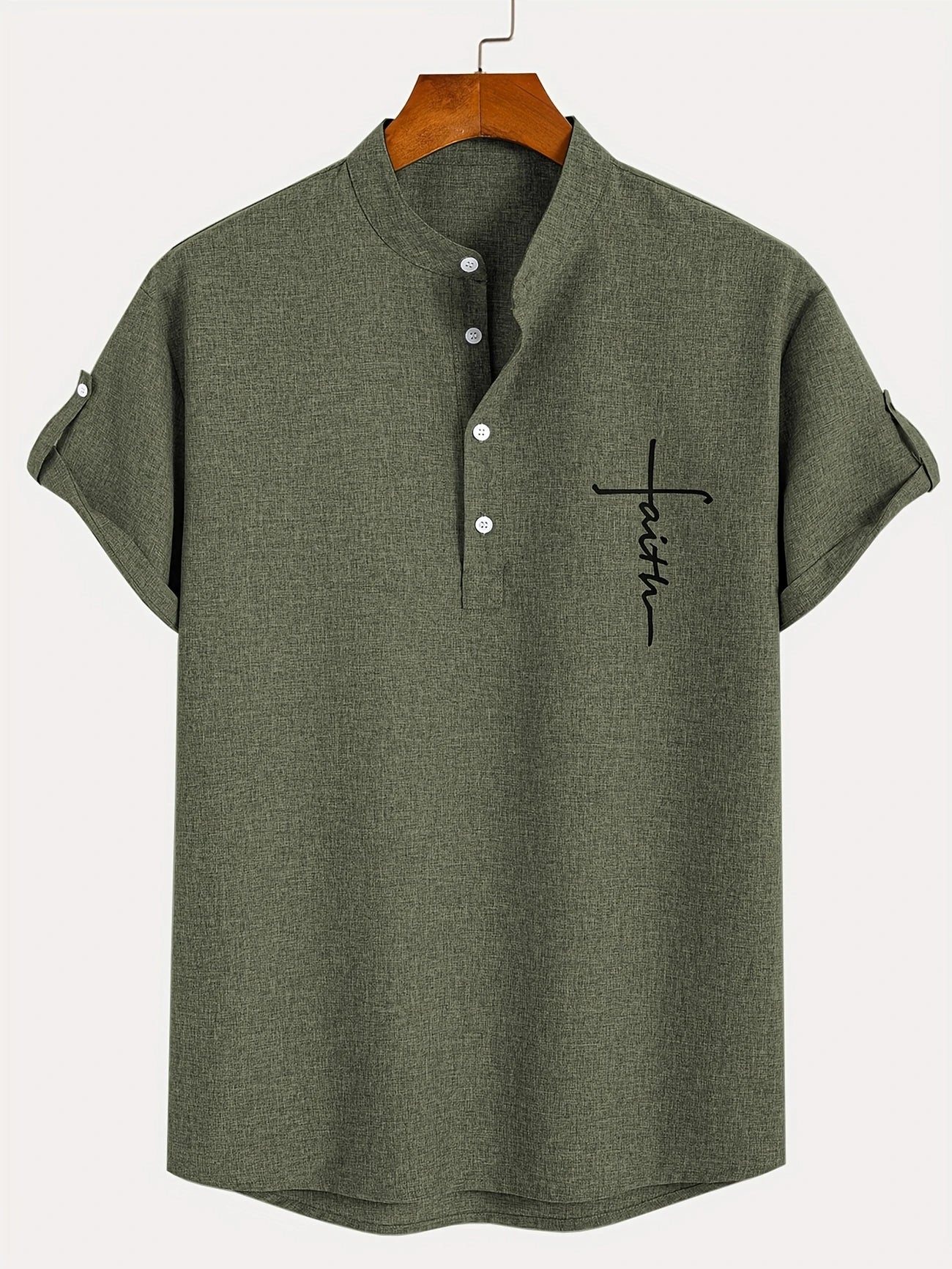 Leblanc™ | Elegant Short-Sleeve Shirt with Stand Collar