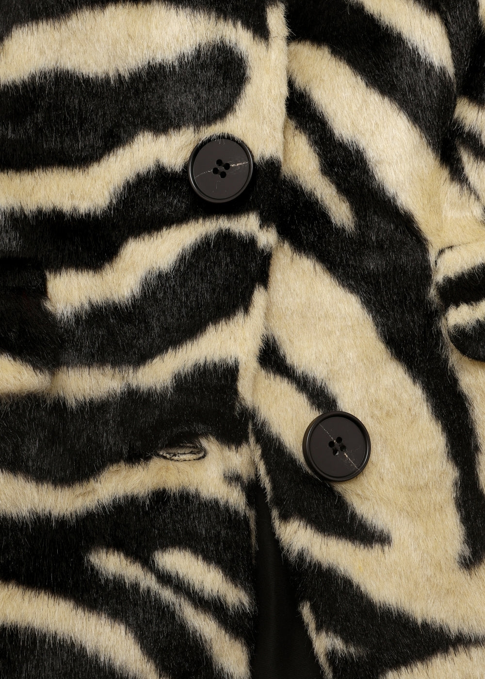 CHARLOTTE SIMONE Nora Zebra Print Faux Fur Longline Coat