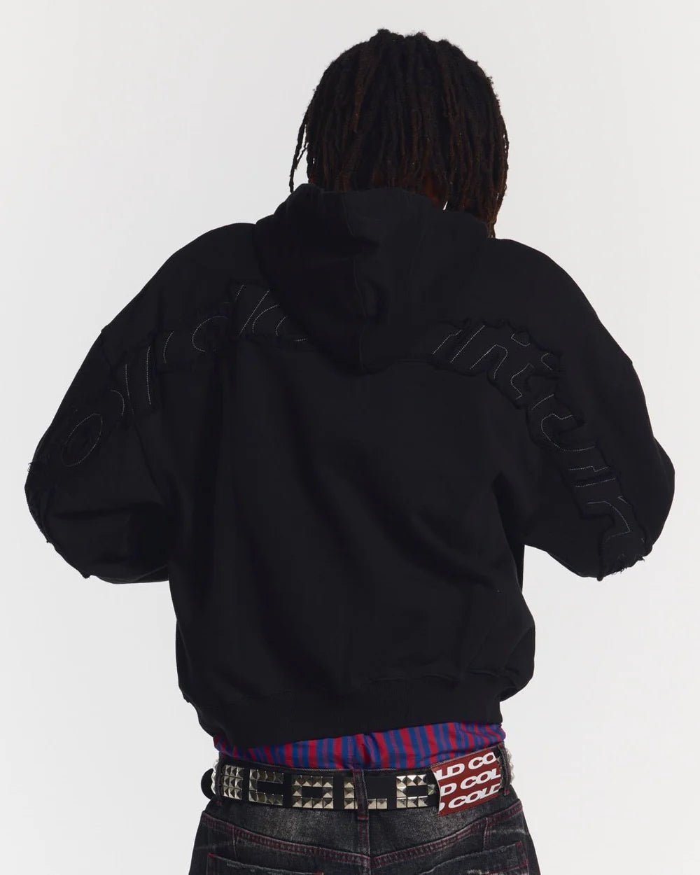 DISTRESS CURVED HOODIE