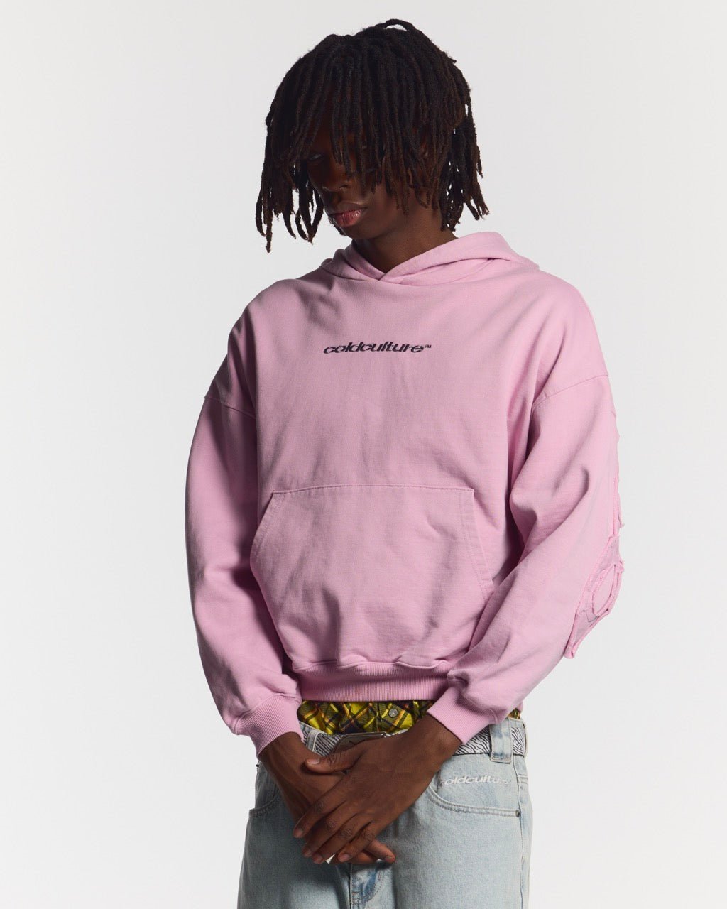 DISTRESS CURVED HOODIE
