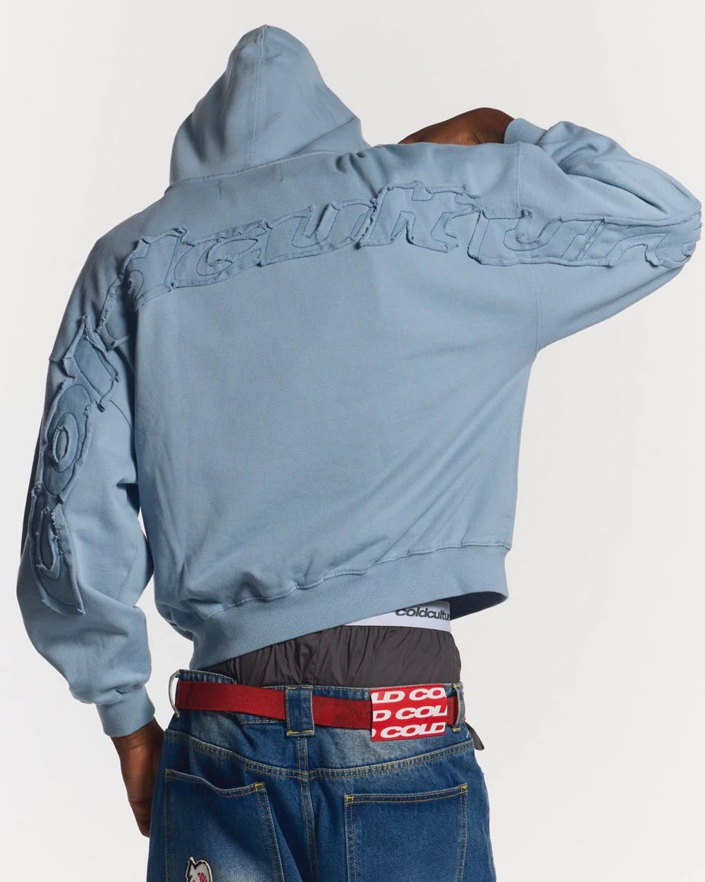 DISTRESS CURVED HOODIE