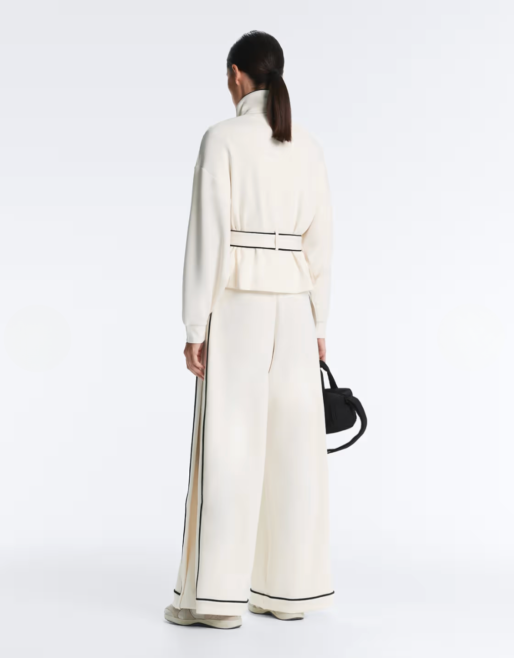 OYSHO Piping jacket with soft-touch modal in pale ecru