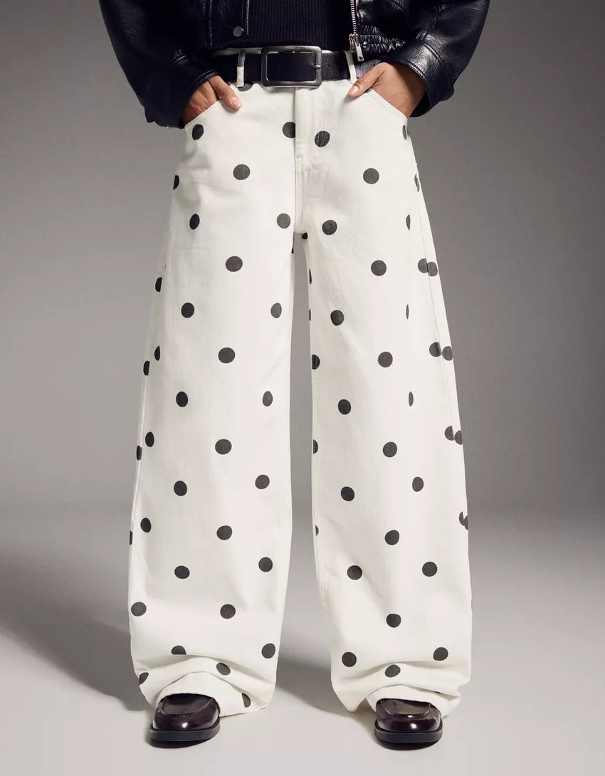 Baggy polka dot trousers