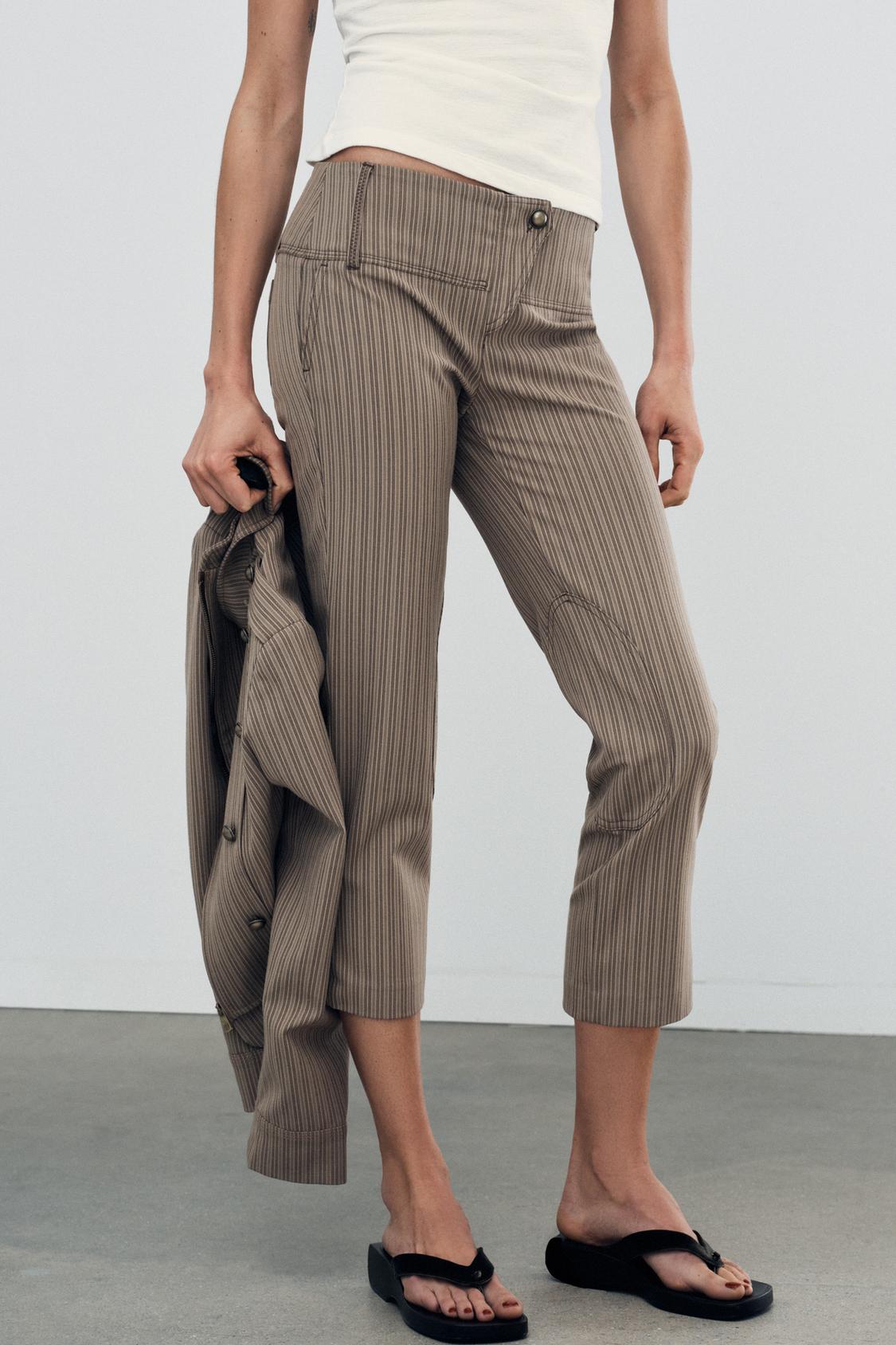 PINSTRIPE CAPRI TROUSERS