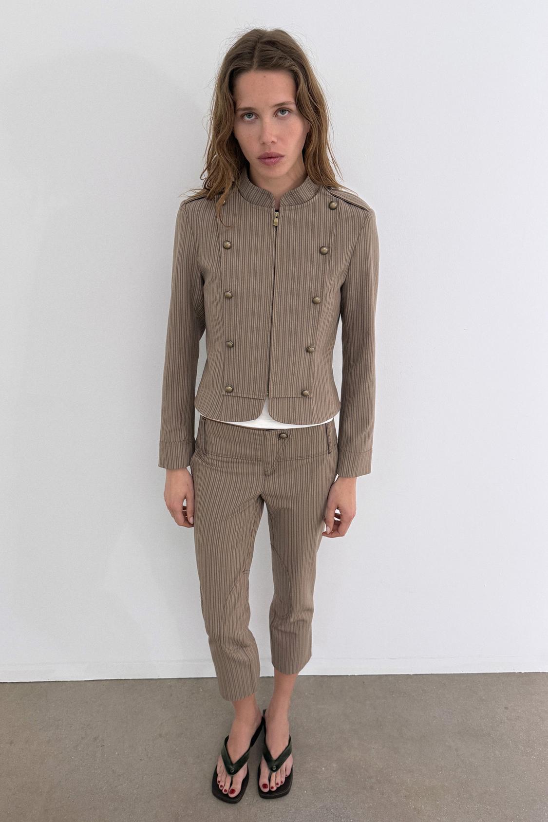 PINSTRIPE CAPRI TROUSERS