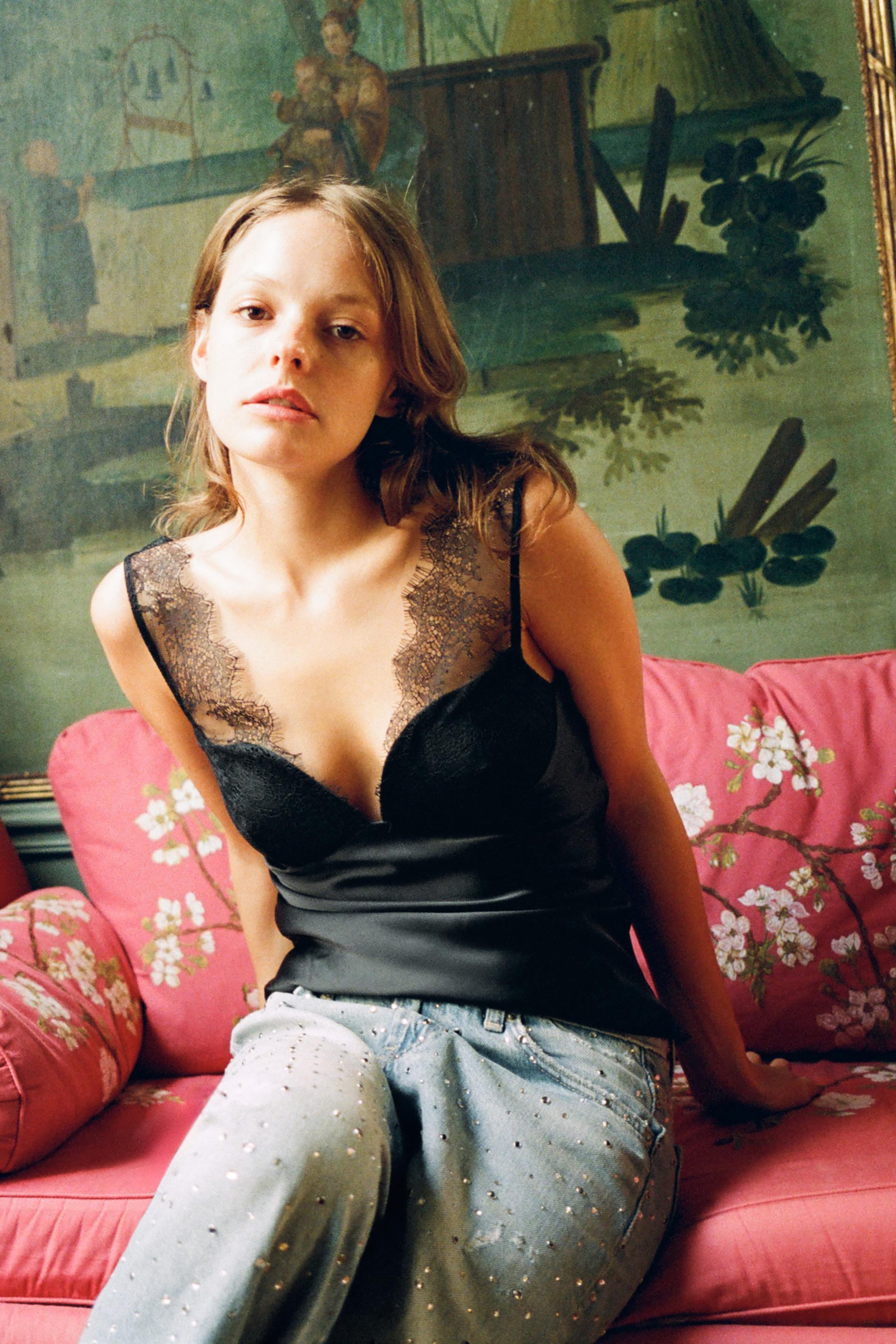 The Sienna Satin Lace Top