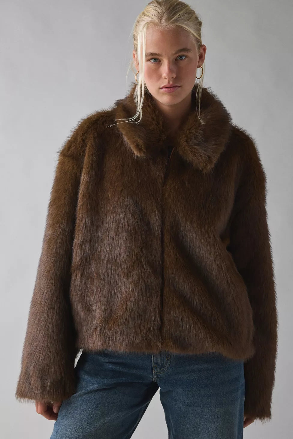 Bardot Sylvie Faux Fur Zip-Front Jacket