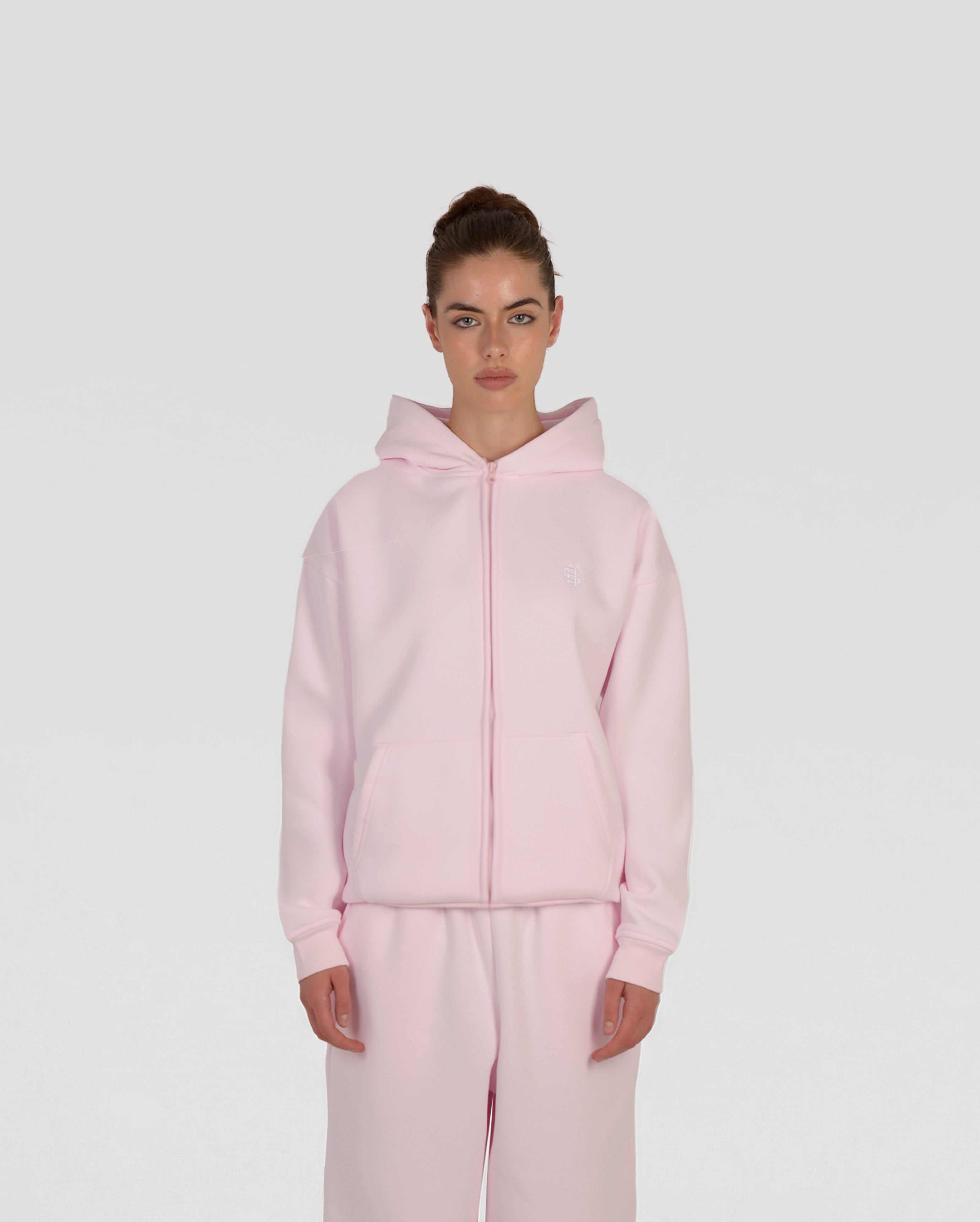 SUVENE ZIPPER HOODIE & BASIC JOGGER SET
