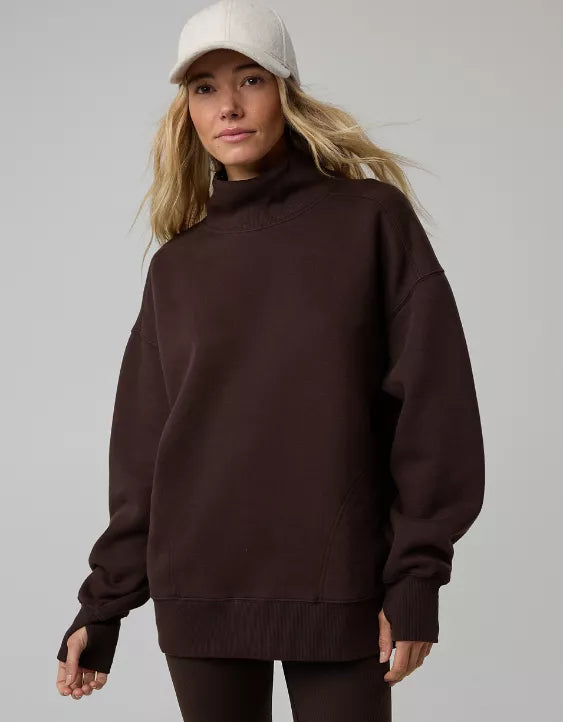 Cloud Fleece Oversized Mockneck Sweatshirt & Trouser Set