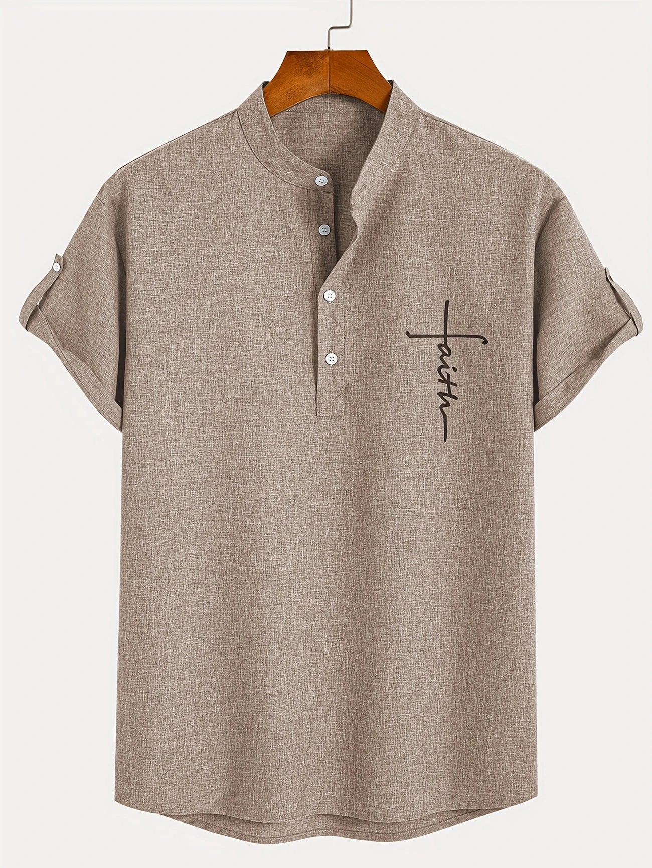 Leblanc™ | Elegant Short-Sleeve Shirt with Stand Collar