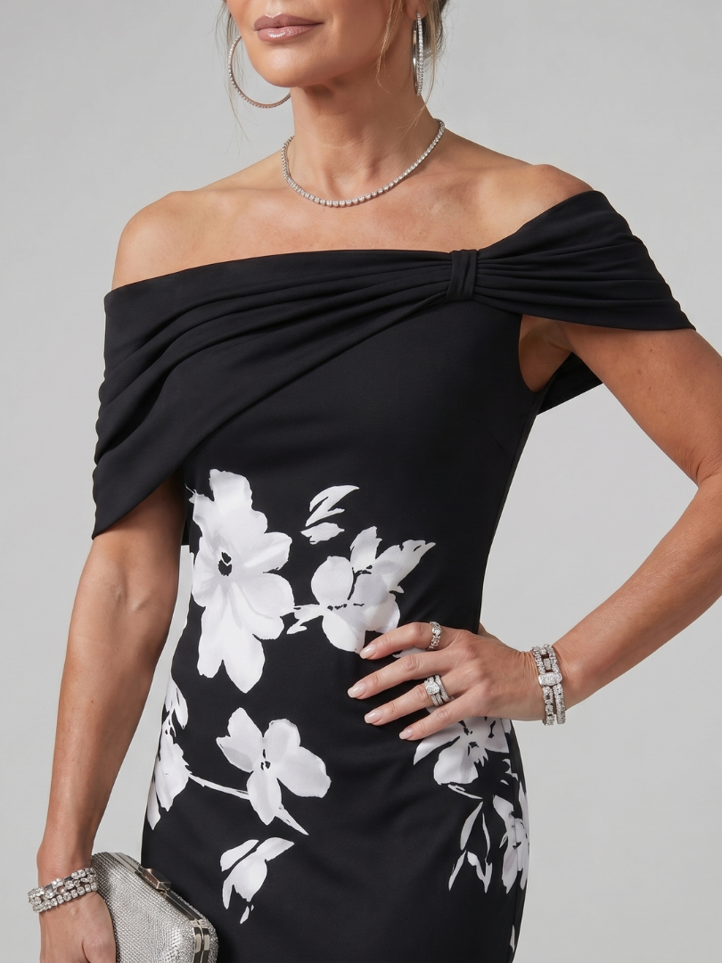 Evelina | Off Shoulder Midi Dress