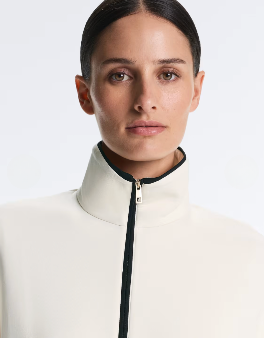 OYSHO Piping jacket with soft-touch modal in pale ecru