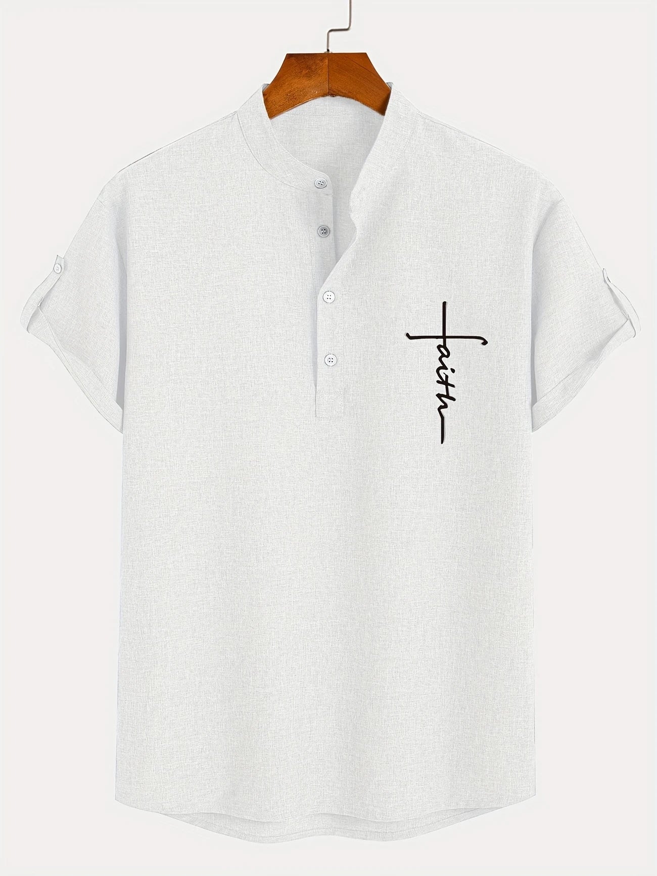 Leblanc™ | Elegant Short-Sleeve Shirt with Stand Collar