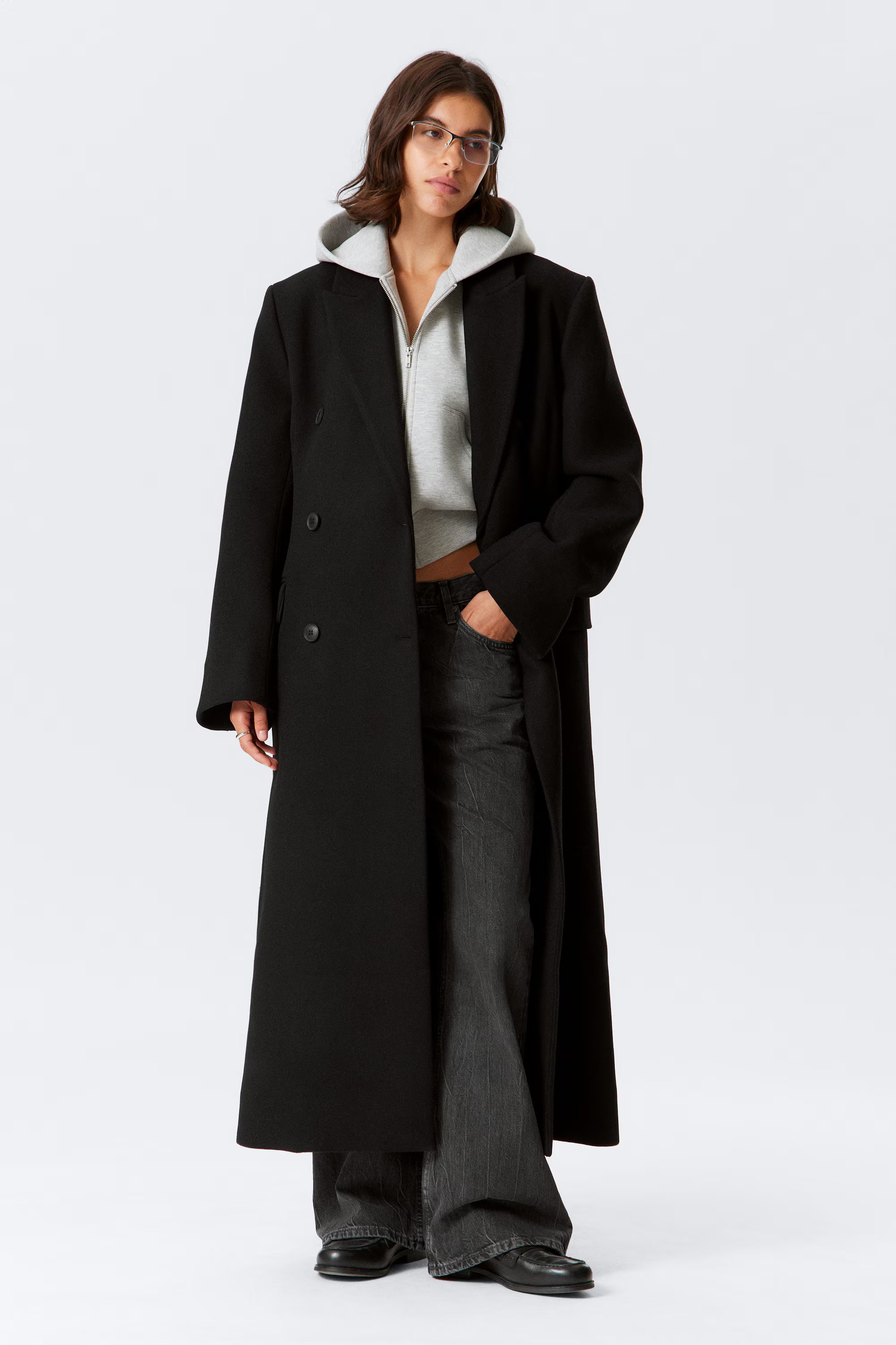 LOGAN DOUBLE-BREASTED WOOL-BLEND COAT