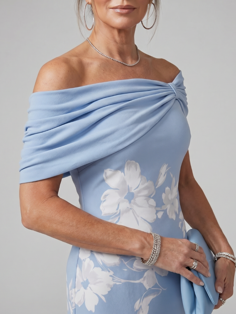 Evelina | Off Shoulder Midi Dress