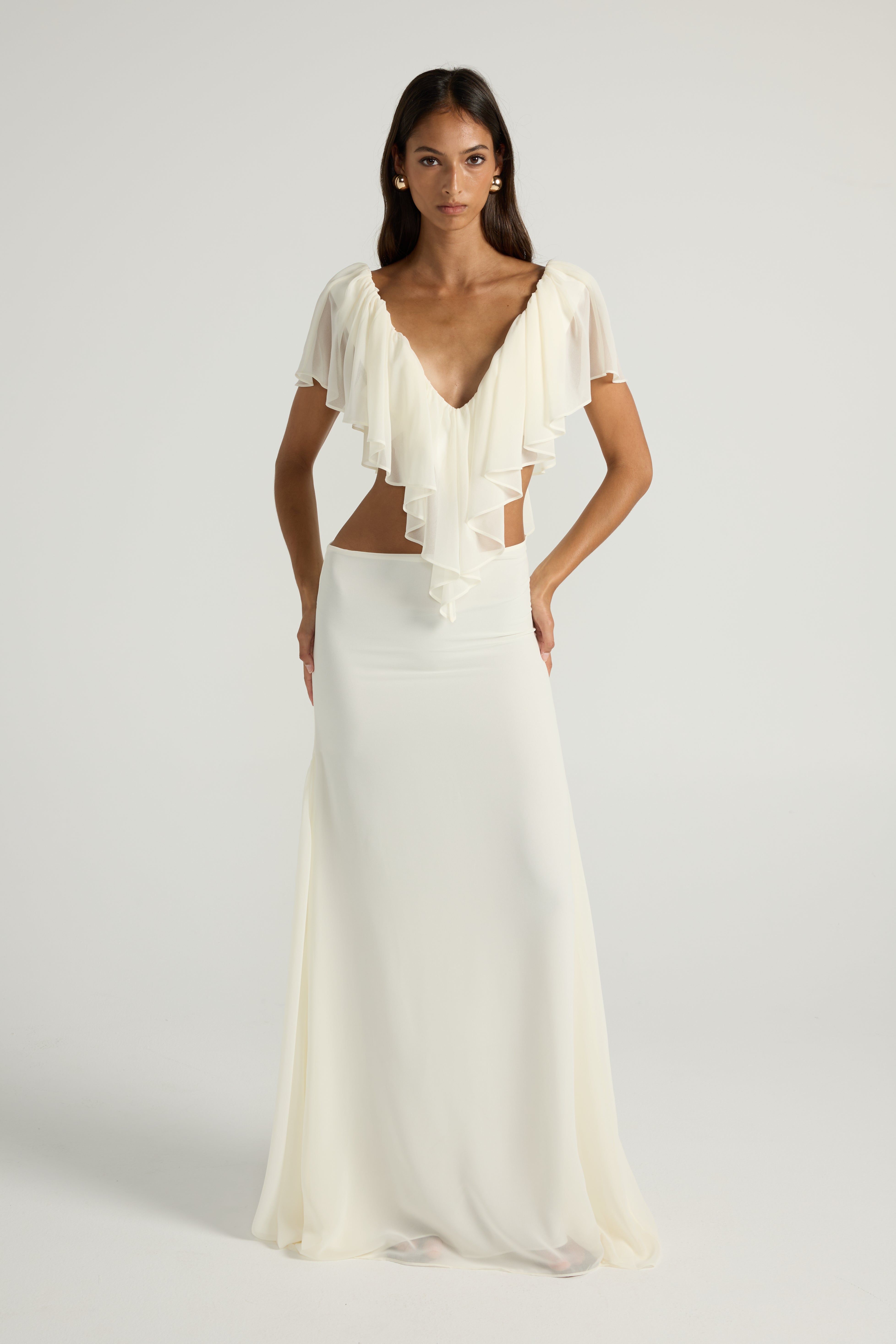Clover Top & Skirt Set - Ivory