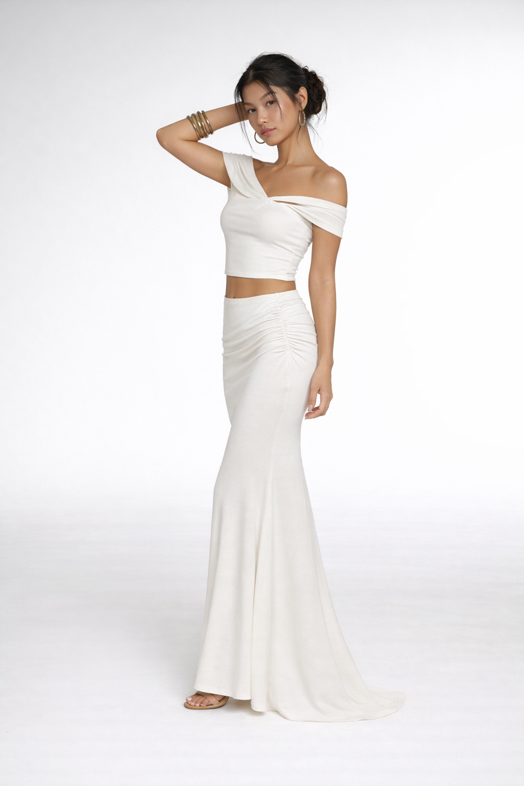 Cadence Racer Maxi Dress - Snow