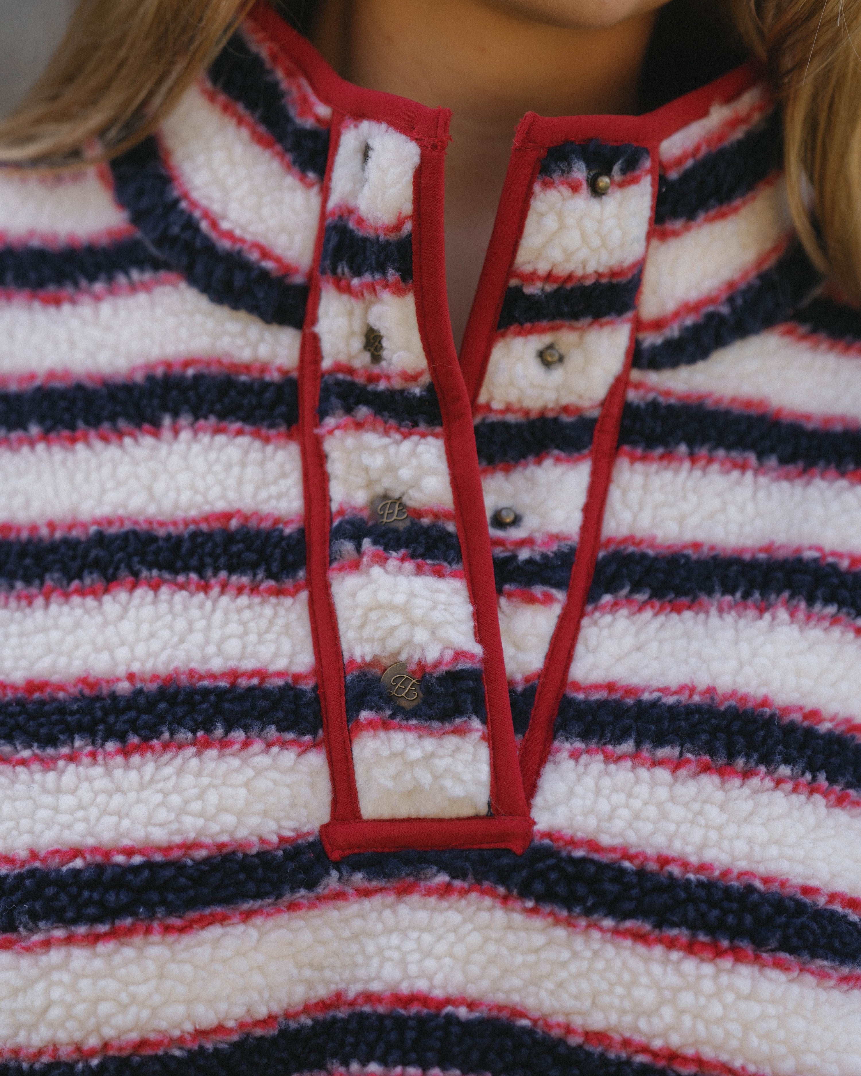 Striped Fleece Pullover