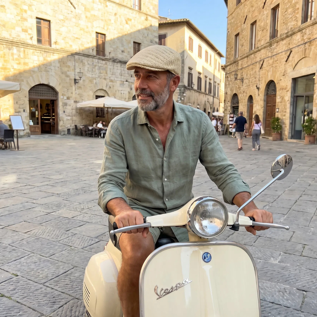 Salvatore | Italian Straw Flat Cap