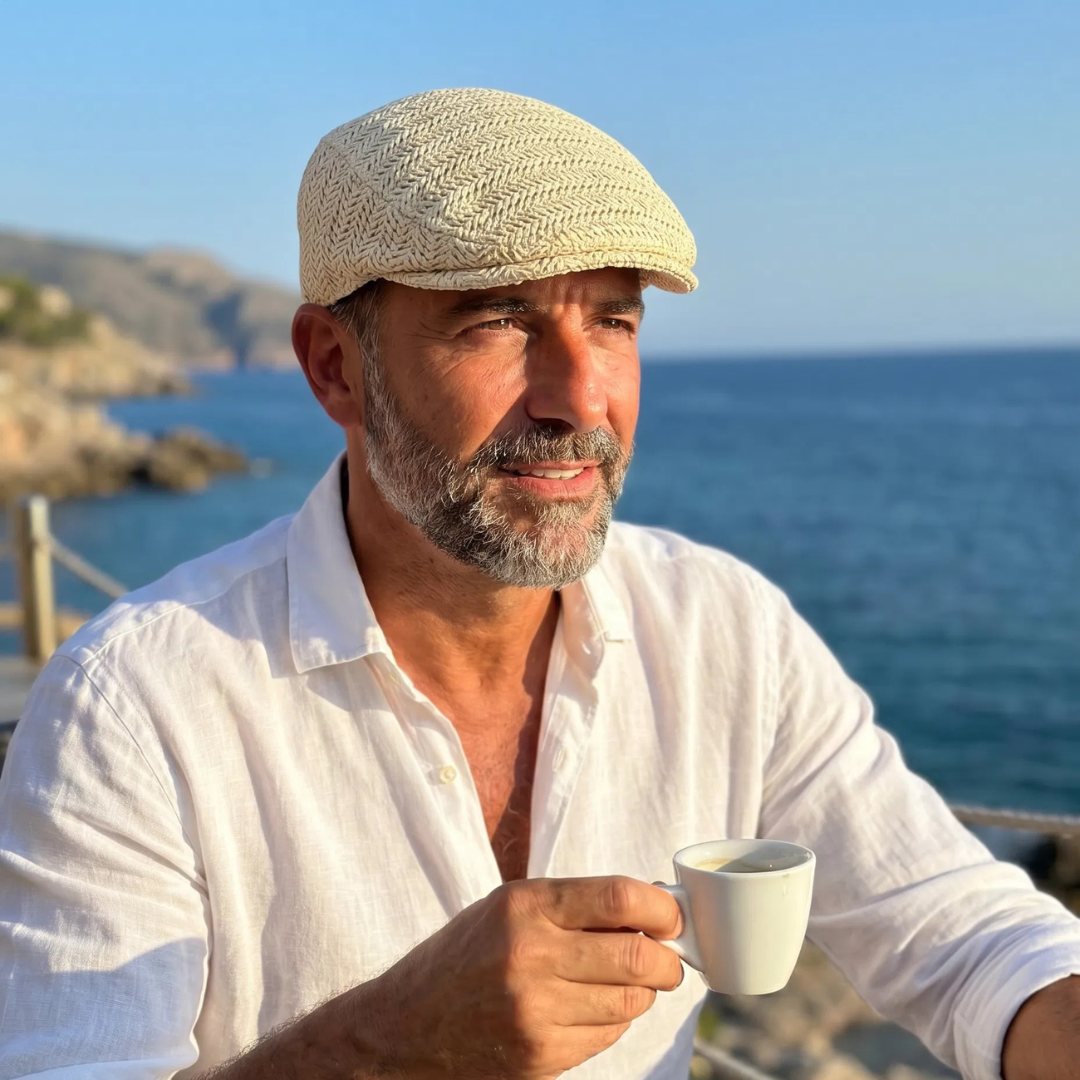 Salvatore | Italian Straw Flat Cap