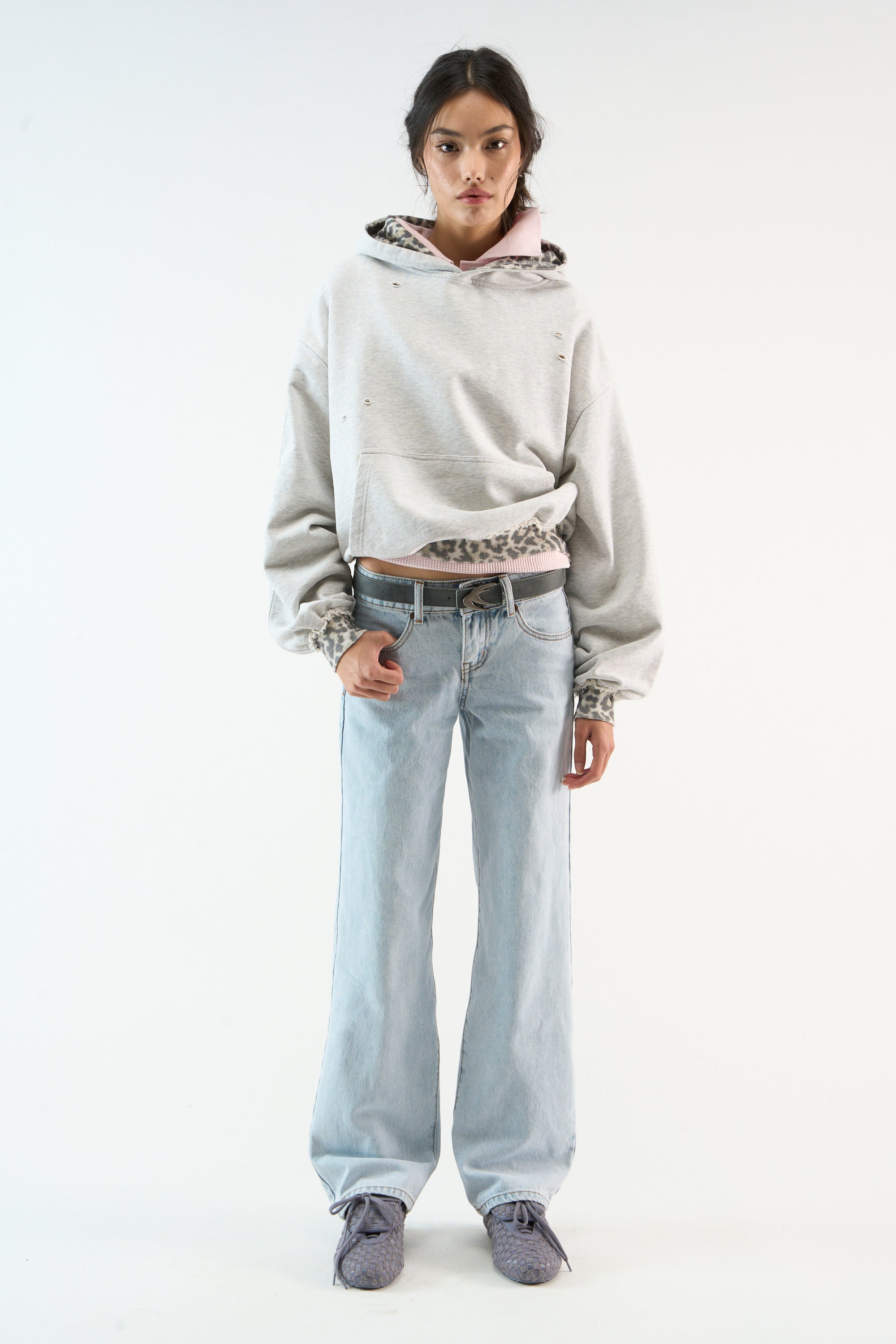 Leo Grey Melange Hoodie