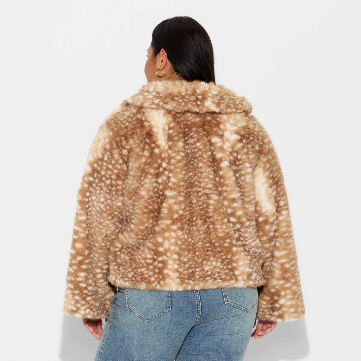 Women's Faux Fur Jacket - Wild Fable™ Tan Deer Hide