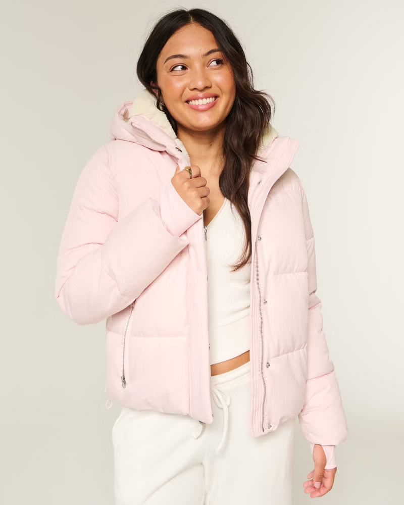 Faux Fur-Lined Puffer Jacket